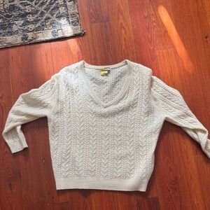 J. Crew Ivory V-Neck Sweater